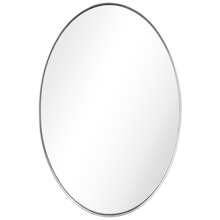 Solid Storage Supplies Ultra Brushed Silver Stainless Steel Oval Wall Mirror SO2958826